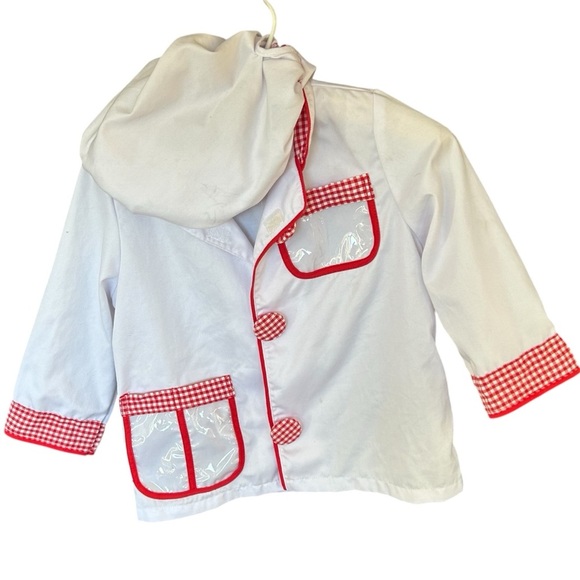 Melissa and Doug Kids White Chef Jacket with Red Gingham Trim - Picture 2 of 8